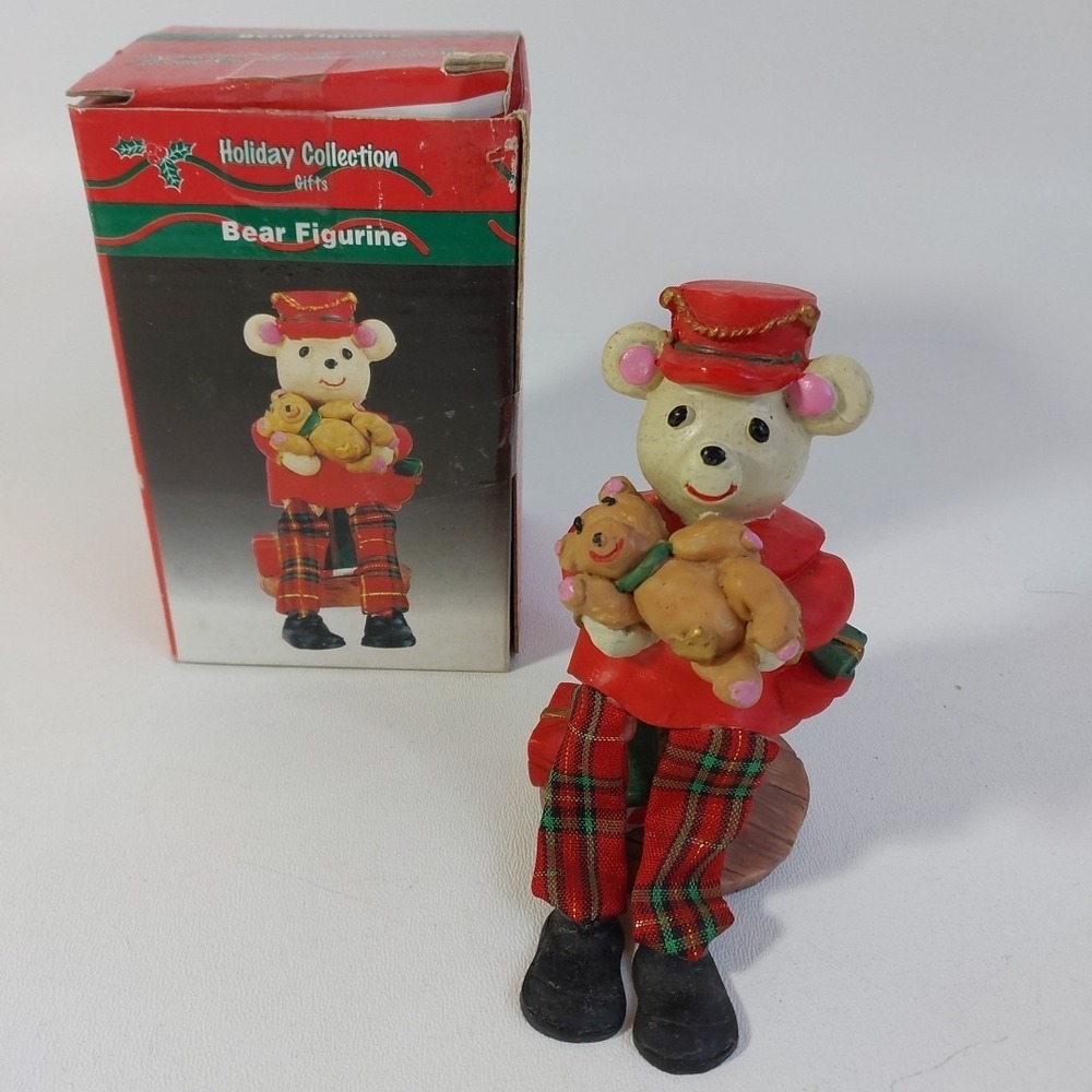 Holiday Collection Christmas Mouse Bear Figurine Vintage